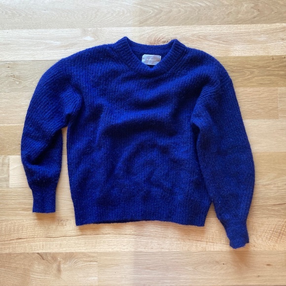 Everlane Oversized Alpaca Crew Sweater Blue EUC - Picture 2 of 9